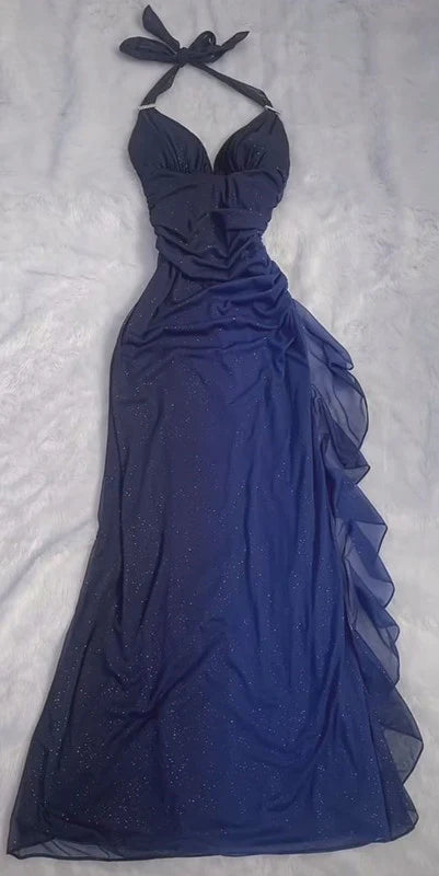 Quyihu Dress Formal Dresses V Neck Sleeveless Pleated Burgundy Prom Dress