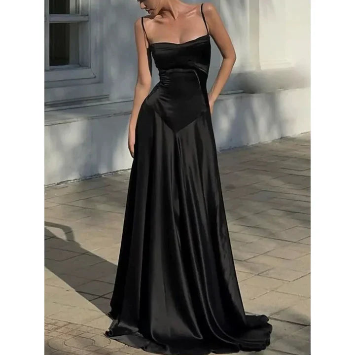 Quyihu Dress Simple Brown Spaghetti Straps A Line Prom Dress Party Dress