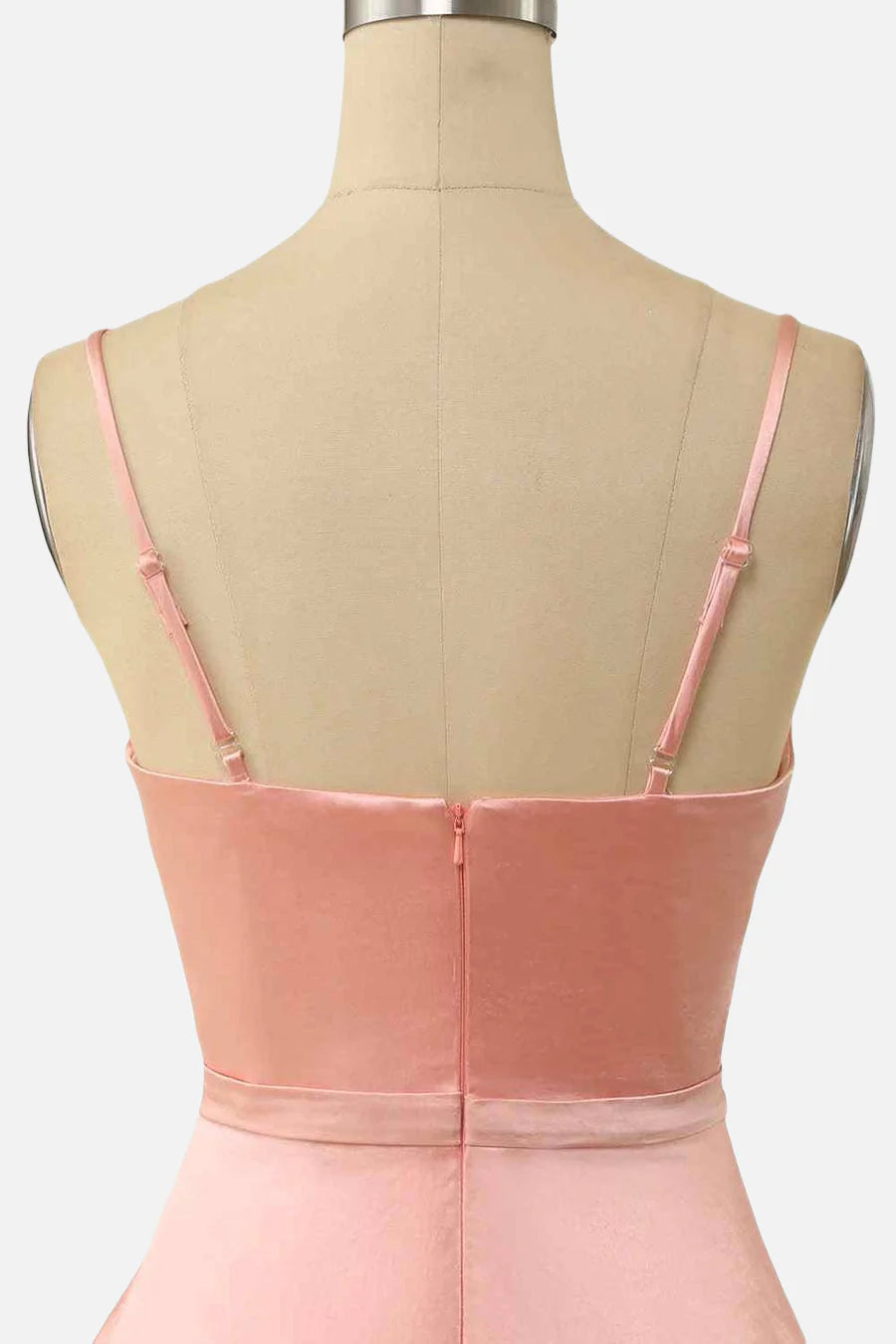 Quyihu Dress Spaghetti Straps A-line Blush V Neck Twist Short Homecoming Dress