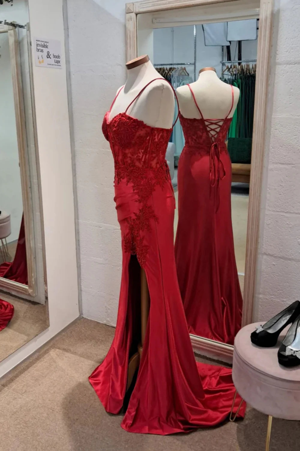 Quyihu Dress Sweetheart Red Appliques Long Dress with Slit Prom Dress