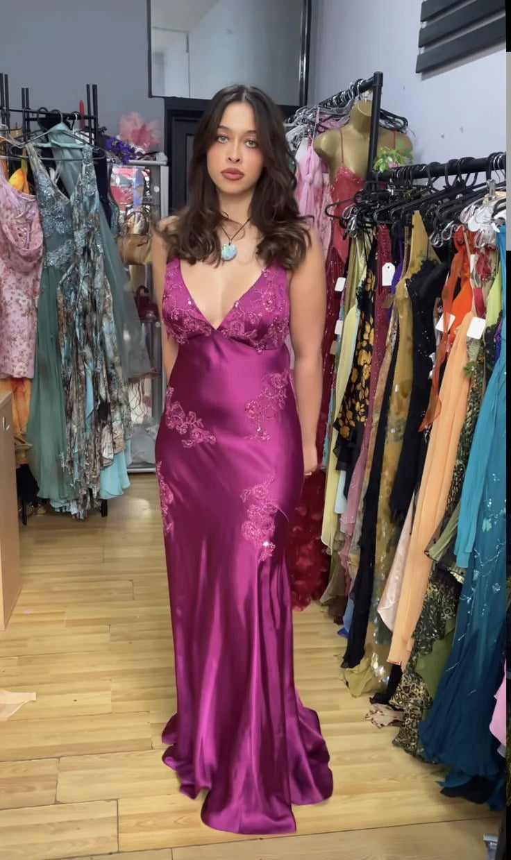Quyihu Dress Vintage Mermaid Spaghetti Straps Backless Long Prom Dress Evening Dress Formal Dress