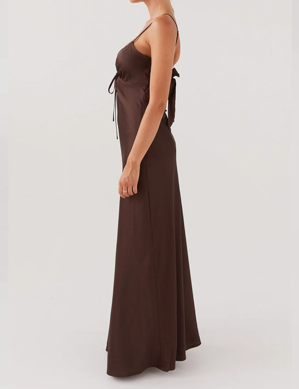 Quyihu Dress Women Satin Maxi Dress Spaghetti Strap Solid V Neck Cutout Long Dress Bodycon Backless Party Prom Dress