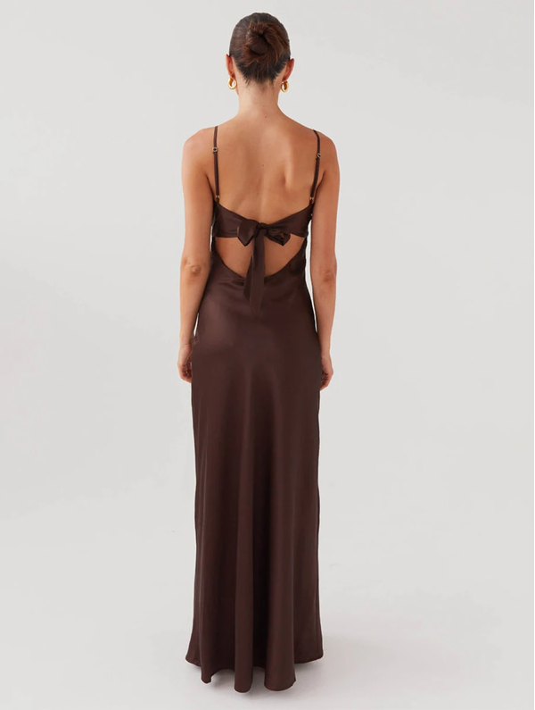 Quyihu Dress Women Satin Maxi Dress Spaghetti Strap Solid V Neck Cutout Long Dress Bodycon Backless Party Prom Dress
