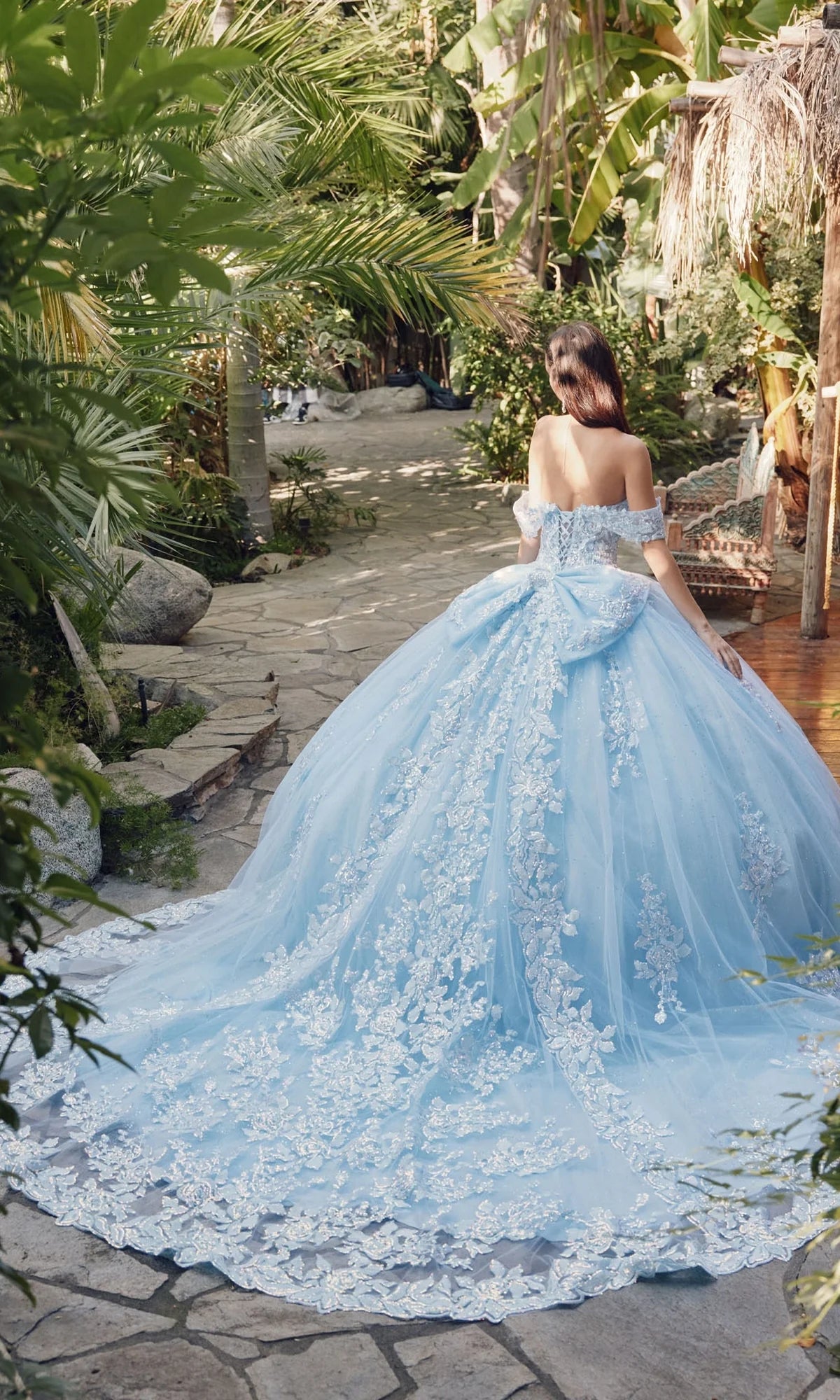 Quyihu Quinceanera Dress Long Pastel Tulle A-line Ball Gown With Off The Shoulder Straps And Sequin Details Formal Wear Dresses