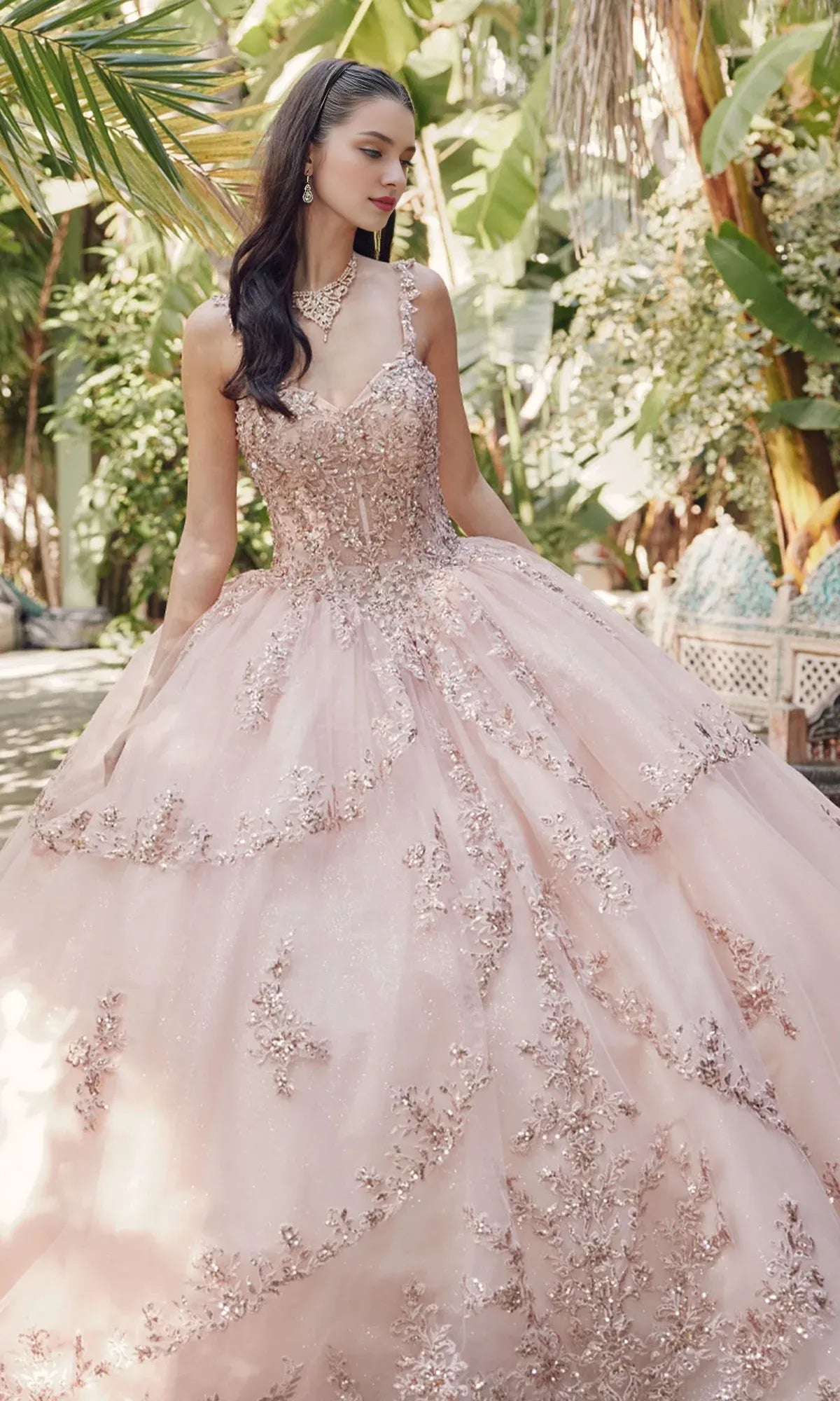 Quyihu Quinceanera Dress Pastel A-line Ball Gown With Sweetheart Neckline And Layered Of Embroidered Tulle Formal Wear Dresses