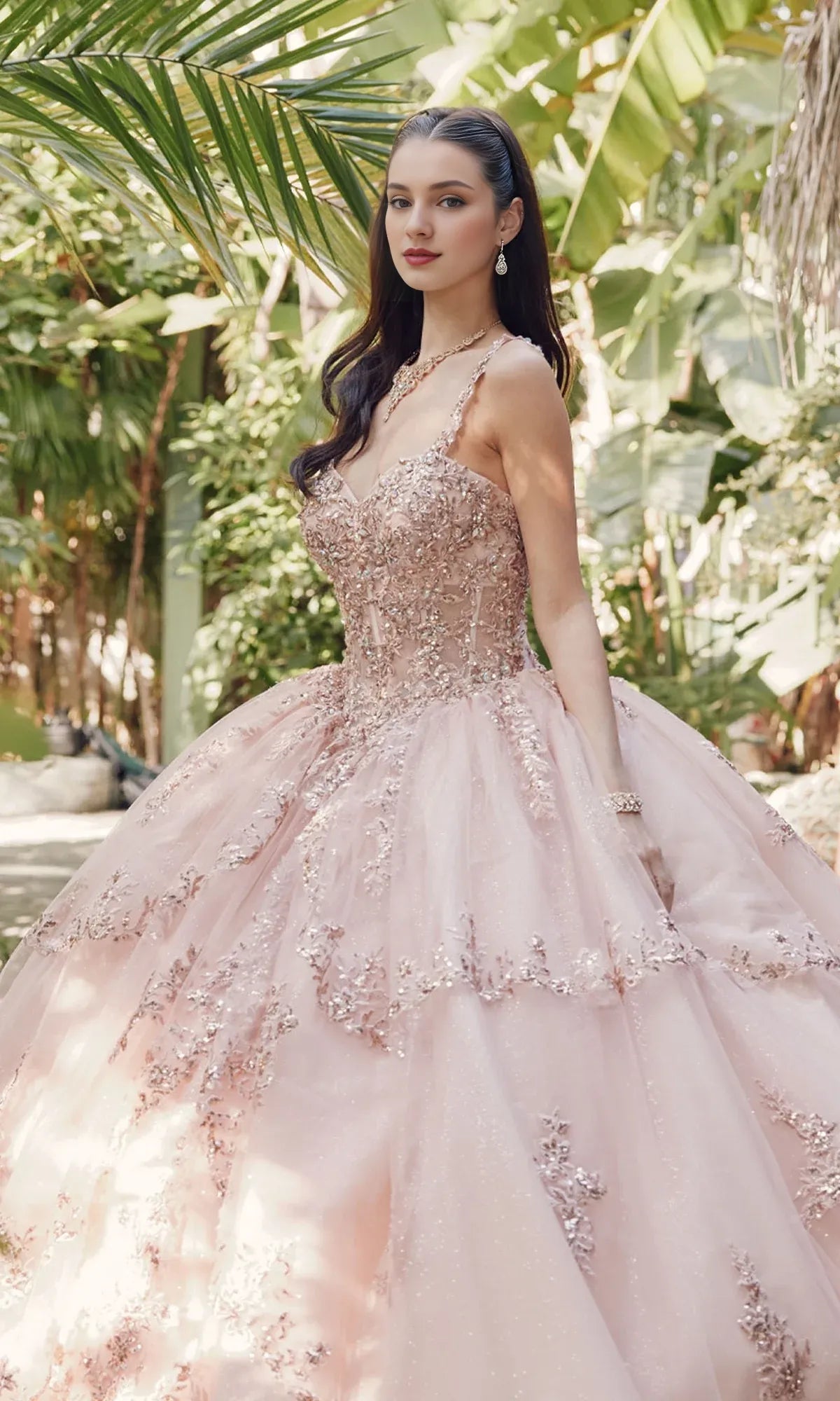 Quyihu Quinceanera Dress Pastel A-line Ball Gown With Sweetheart Neckline And Layered Of Embroidered Tulle Formal Wear Dresses