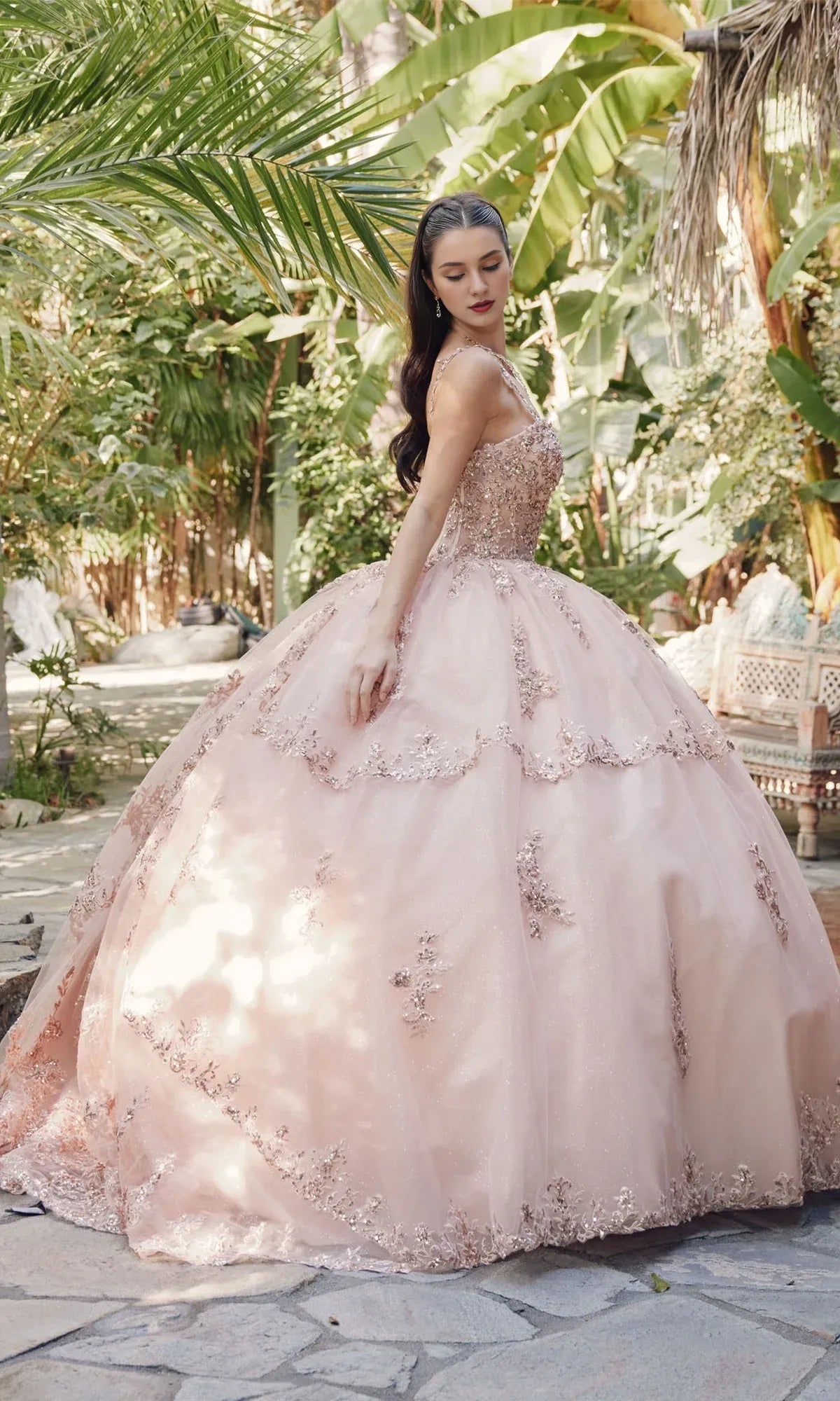 Quyihu Quinceanera Dress Pastel A-line Ball Gown With Sweetheart Neckline And Layered Of Embroidered Tulle Formal Wear Dresses