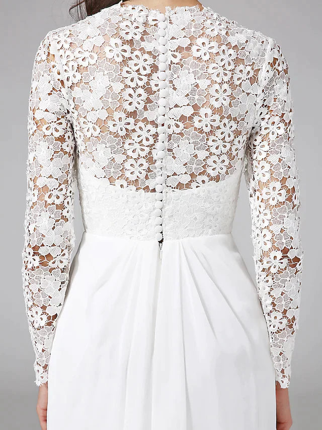 Another full view of the boho wedding dress, capturing the movement and beauty of the chiffon fabric.