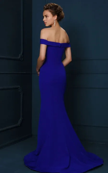 Sexy Strapless Sheath Off-the-Shoulder Mermaid Evening Dress With Brush Train Prom Dress/Dress For Formal