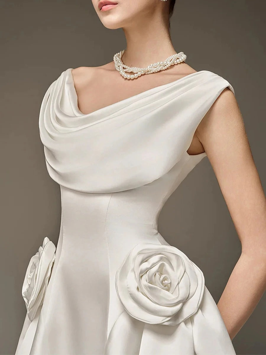 Solid Spliced Appliques Mini Dresses For Women O Neck Sleeveless High Waist Homecoming Dress