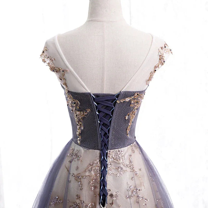 Stylish A-Line Scoop Neck Sleeveless Sequins Floor-Length Prom Dress