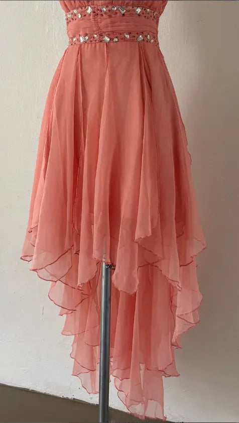 Stylish A-Line Strapless Sleeveless Pleated Chiffon Short-Mini Homecoming Dress