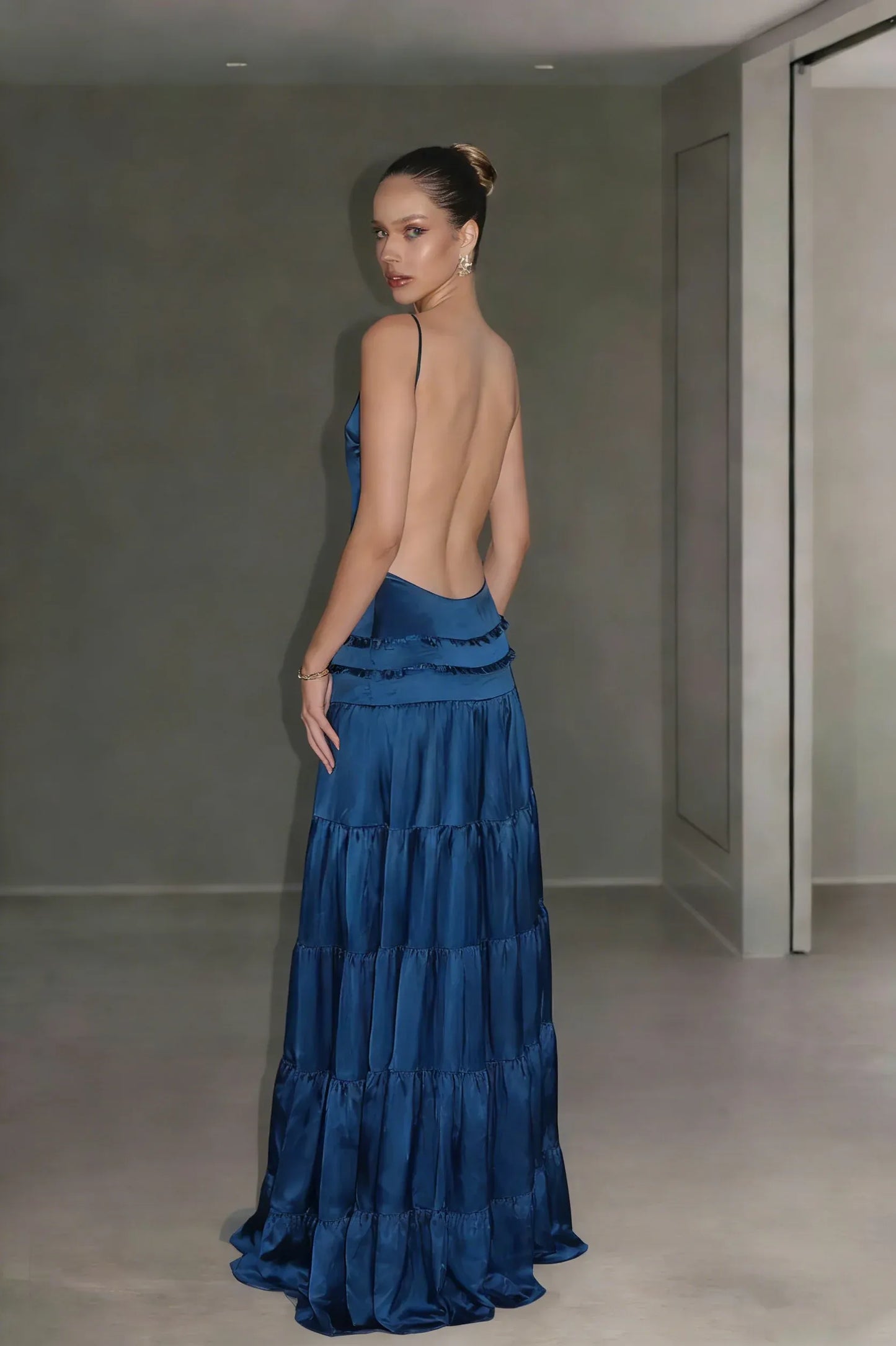 Stylish A Line Off The Shoulder Sleeveless Satin Floor-Length Prom Dresses