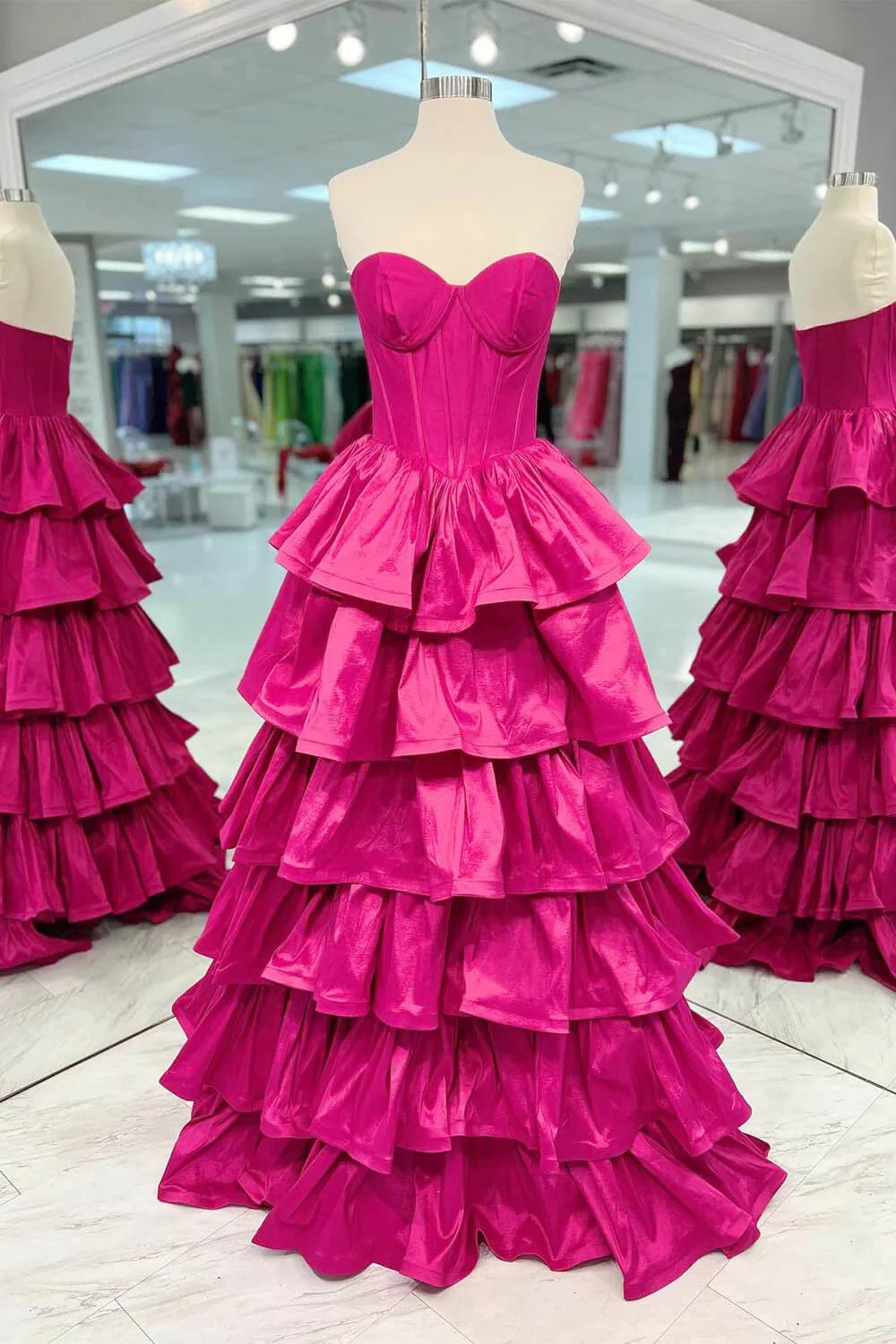 Sweetheart Pink Corset Prom Dress