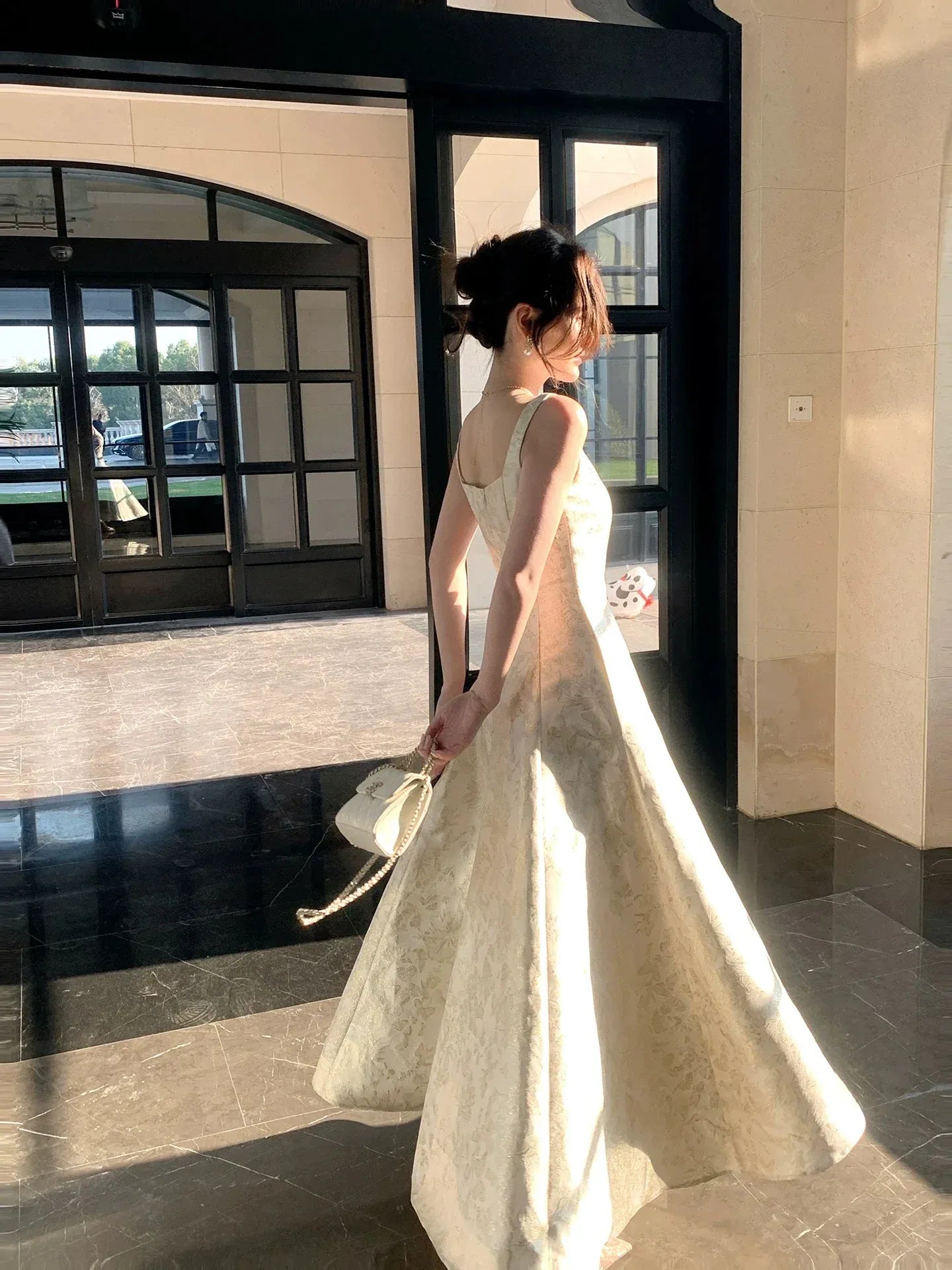Timeless A-Line Square Neck Sleeveless Zipper Back Floor-Length Evening Formal Dress