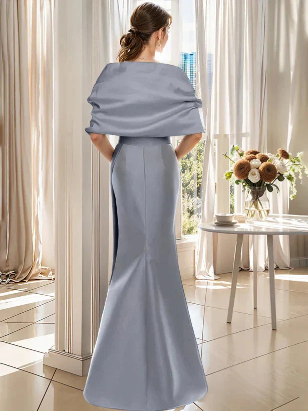 Trumpet 2 Pieces Floor-Length Plus Size Mother of the Bride & Groom Dresses with Wrap