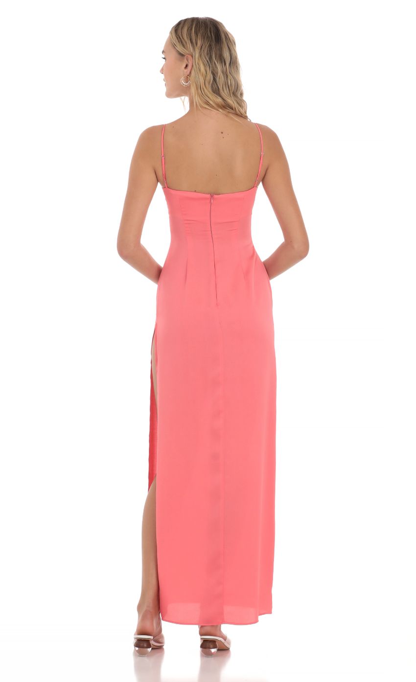 Vibrant Sheath Spaghetti-Strap Ruched-Accent Coral Satin Midi-Length Prom Dresses