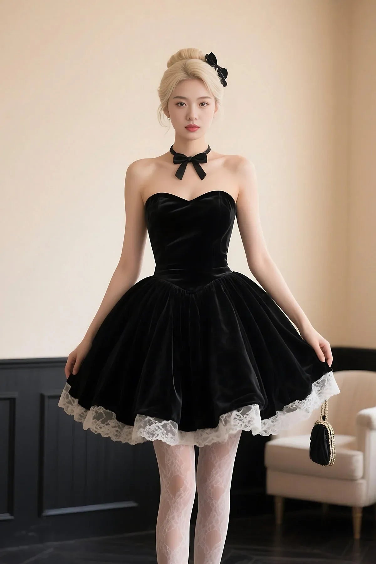 Vintage A-Line Off the Shoulder Sleeveless Lace Up Short-Mini Prom Dress