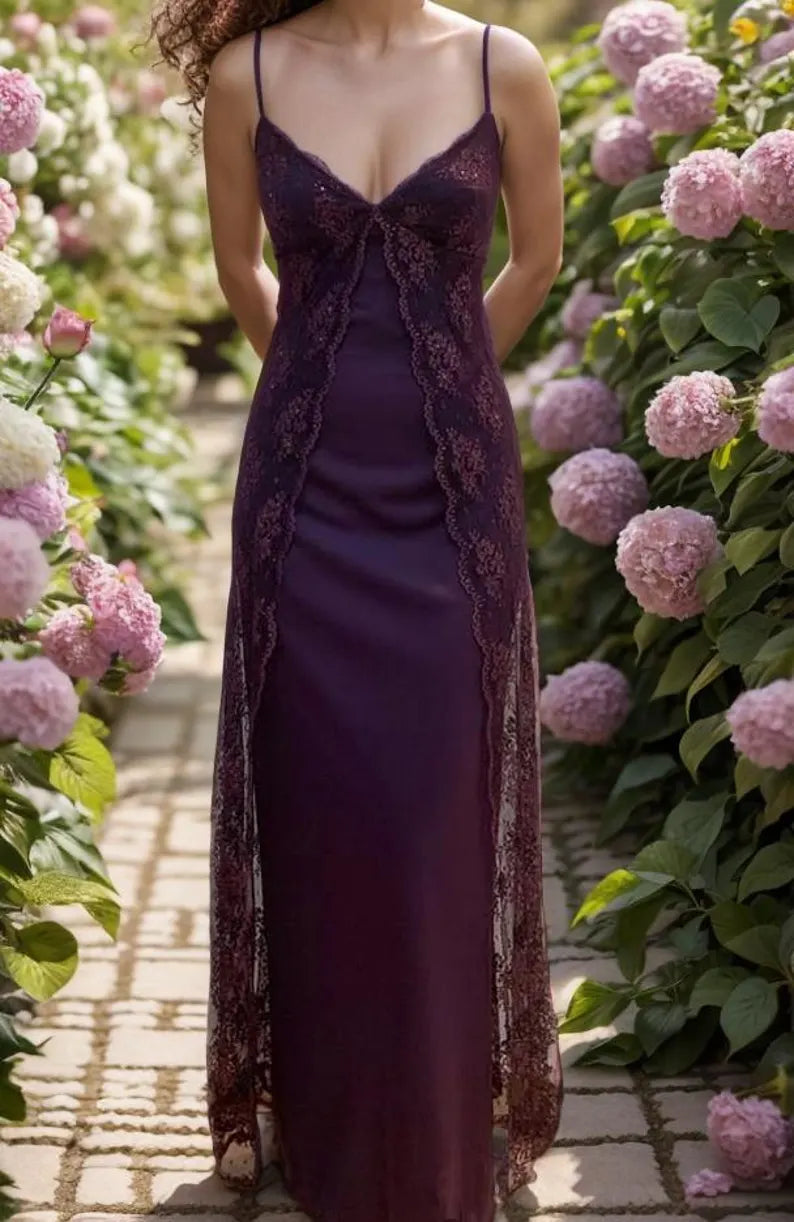 Vintage Bodycon Spaghetti Straps Sleeveless Zipper Up Floor-Length Prom Dress