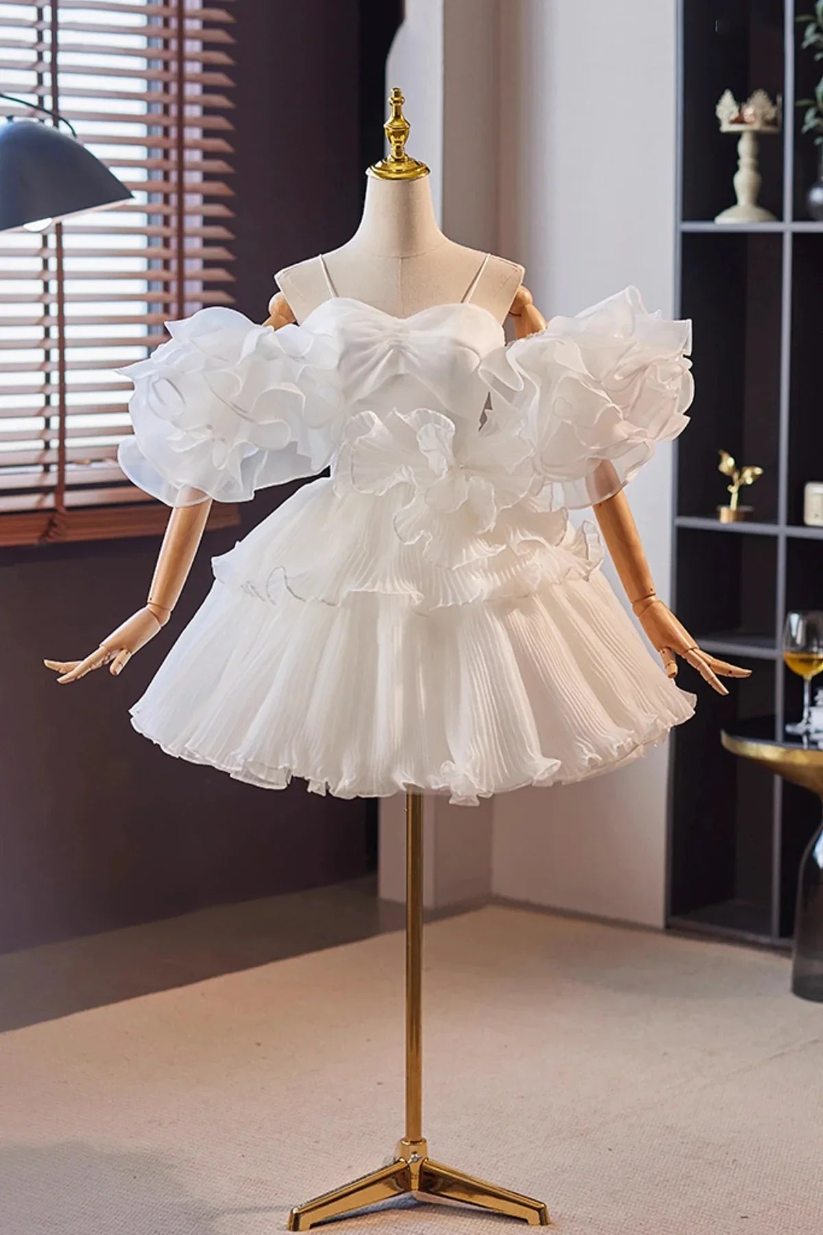 White Tulle Short Prom Dress Cute A-Line Homecoming Party Dress