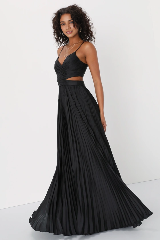 Quyihu Prom Dress In Store Got the Glam Wine Red Pleated Cutout Maxi Dress Formal Women's Dresses