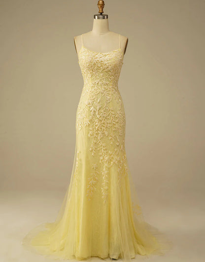 Mermaid Long Dress Backless Tight Lace Prom Dress With Sweep Train