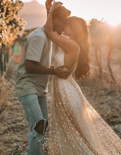 A-Line Plus Size Beach Wedding Dress