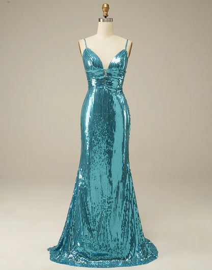 Mermaid Long Open Back Backless Prom Dress