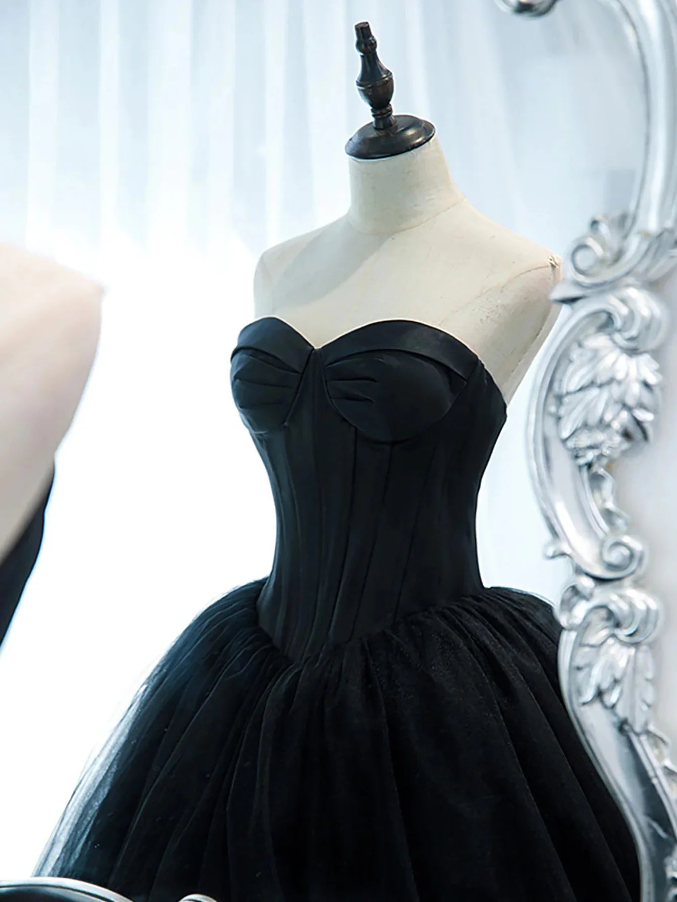 A Line Sweetheart Princess Ball Gown Tulle Long Prom Dress