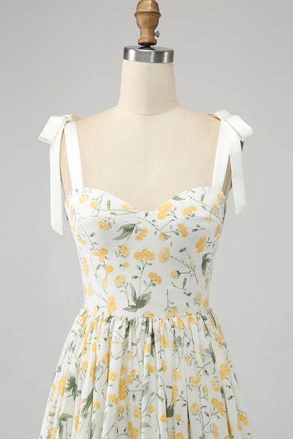 A-Line Floral Long Sweetheart Floor-length Prom Dress