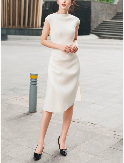 Column Cocktail Dresses Elegant Wedding Guest Dress Formal with Slit