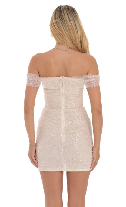 Sequin Corset Dress Off Shoulder Homecoming Dress