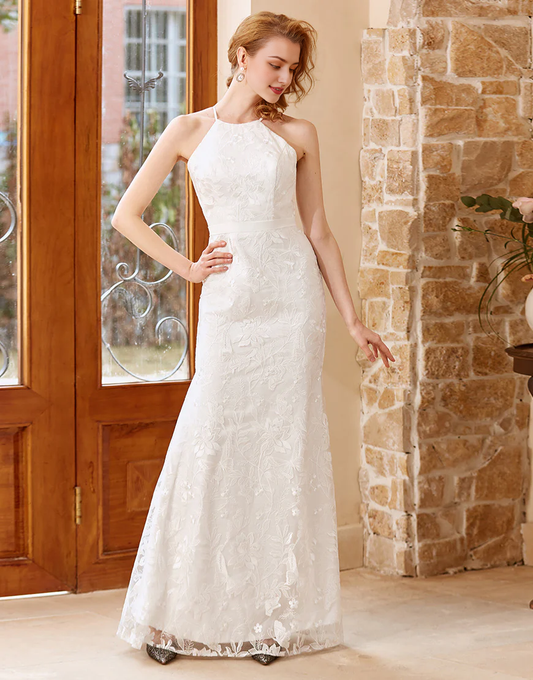 Mermaid Floor Length Sheath Wedding Dress