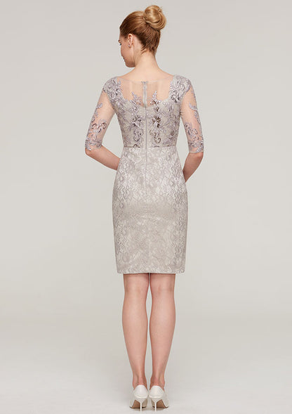 Lace Mother of the Bride Dress With Sequins Appliqued