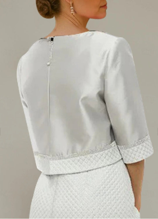 Mother of the Bride Wedding Guest Dress Church Elegant Asymmetrical Short Jacket Dresses
