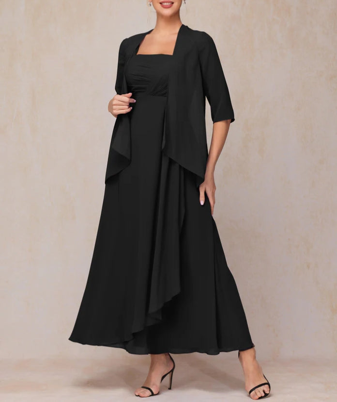Two Pieces Ankle Length Chiffon Mother Of The Bride Dress