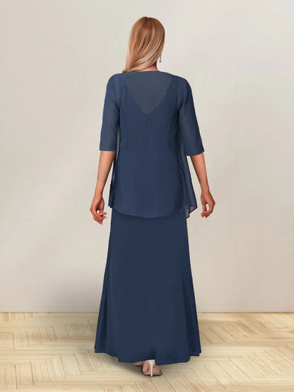 A-Line/Princess Sleeveless Long Formal Jacket Evening Dresses Mother of the Bride Dresse With Ruffles