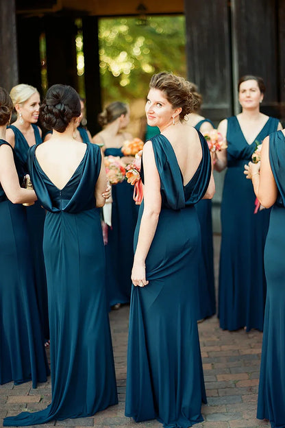 Mermaid V-Neck Floor-length Bridesmaid Dress