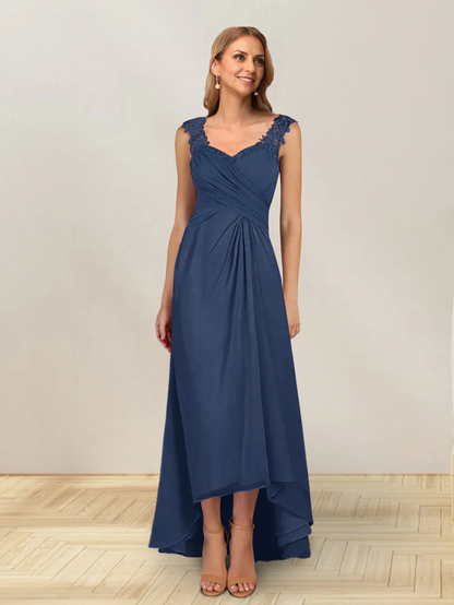 A-Line/Princess Sleeveless Long Formal Jacket Evening Dresses Mother of the Bride Dresse With Ruffles