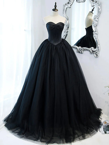 A Line Sweetheart Princess Ball Gown Tulle Long Prom Dress