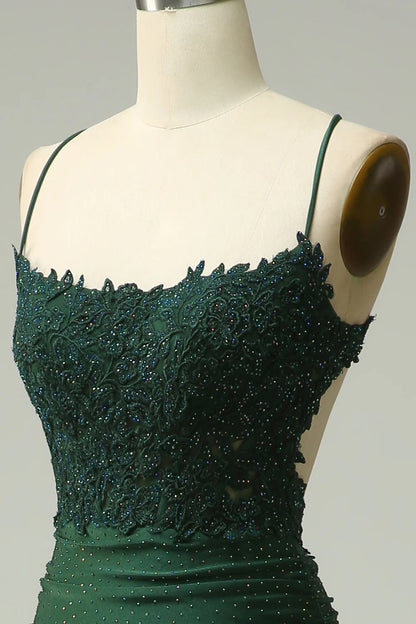 Mermaid Halter Court Train Dress Prom Dress with Appliques Beading