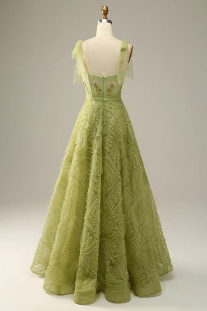 A-Line Princess Sweetheart Floor-length Prom Dress With Embroidery