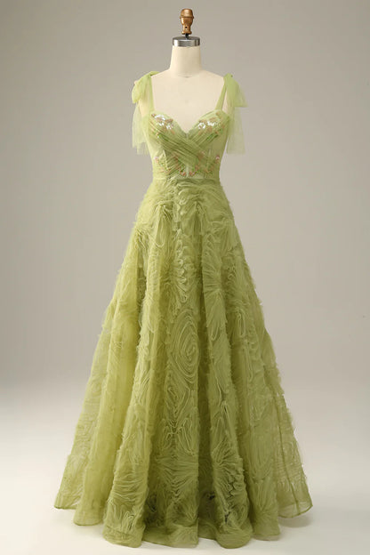 A-Line Princess Sweetheart Floor-length Prom Dress With Embroidery