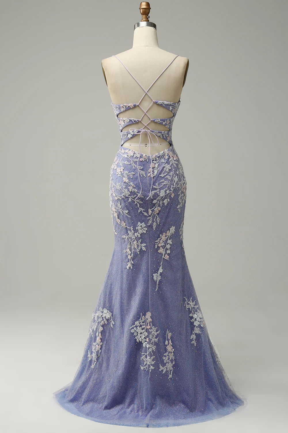 Mermaid V Neck Floor-length Prom Dress Appliques Beading With Slit
