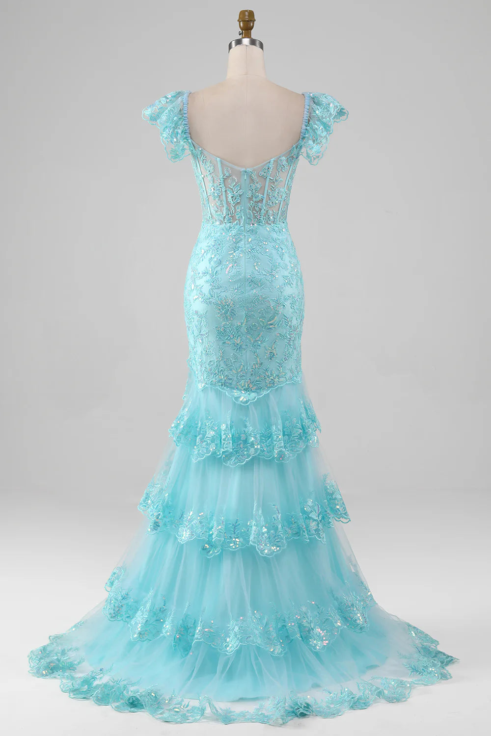 Mermaid Off the Shoulder Lace and Sequin Prom Dress with Slit
