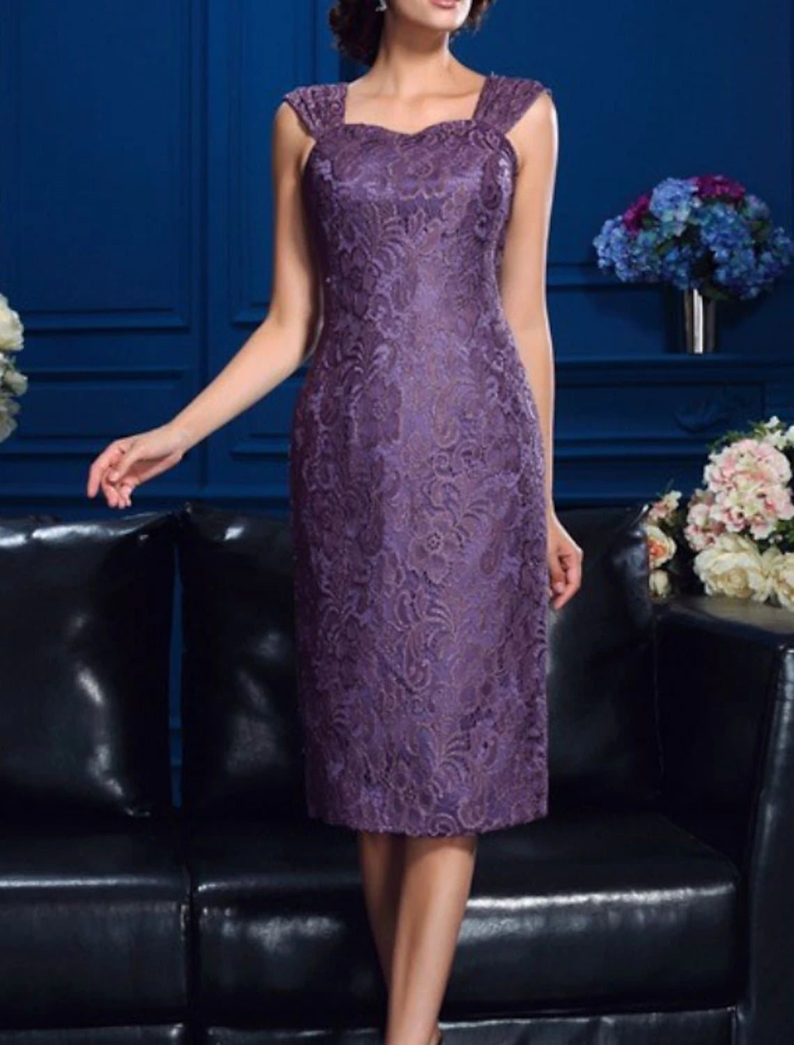 Two Piece Sheath / Column Mother of the Bride Dress Church Elegant Chiffon Lace Long Sleeve Jacket Dresses with Appliques