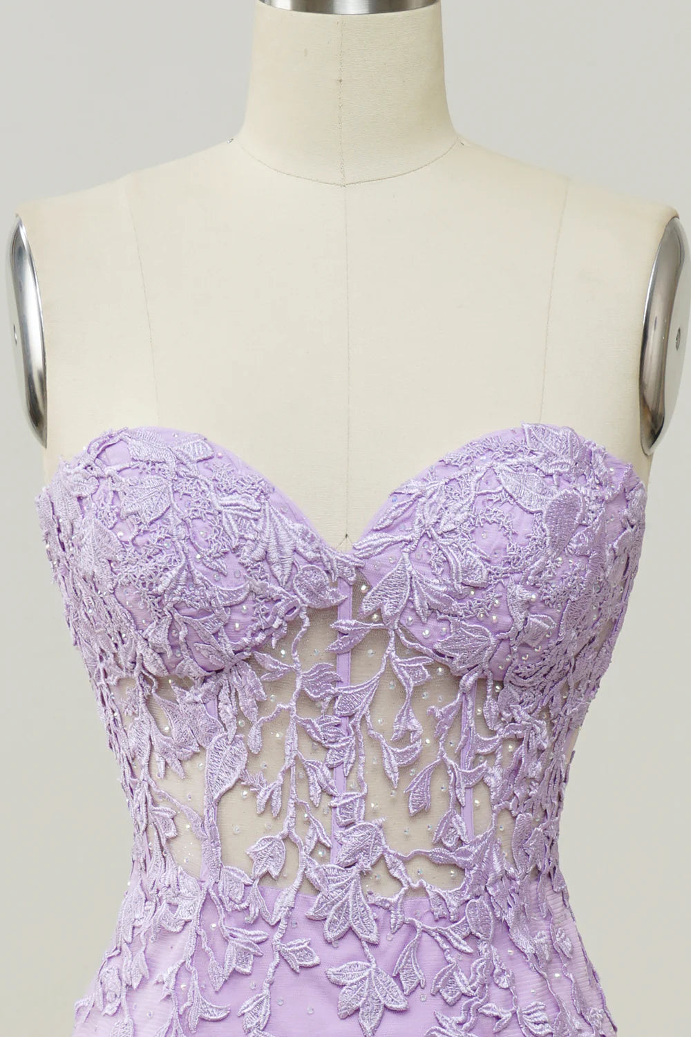 Mermaid Purple Sweetheart Neck Floor-length Prom Dress With Appliques
