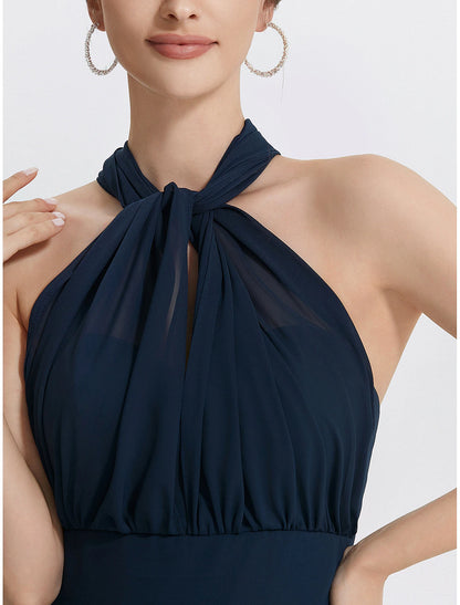 A-Line Cocktail Dresses Tea Length Short Sleeve Off Shoulder Convertible Chiffon with Ruched