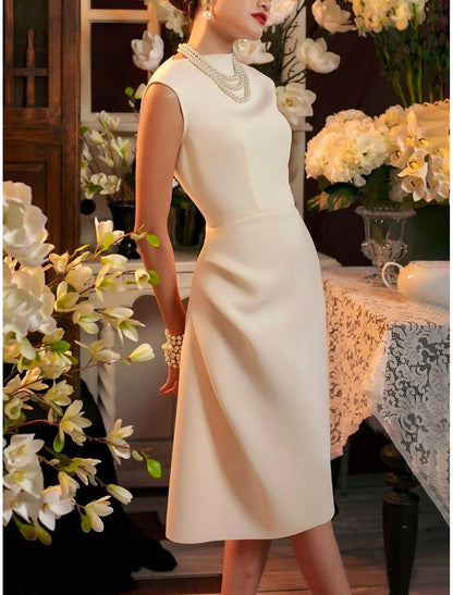 Column Cocktail Dresses Elegant Wedding Guest Dress Formal with Slit