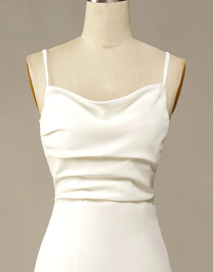 Mermaid Long Spaghetti Strap Backless Wedding Dress